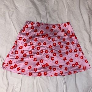 Princess Polly, Pink and red flower skirt, Size 2